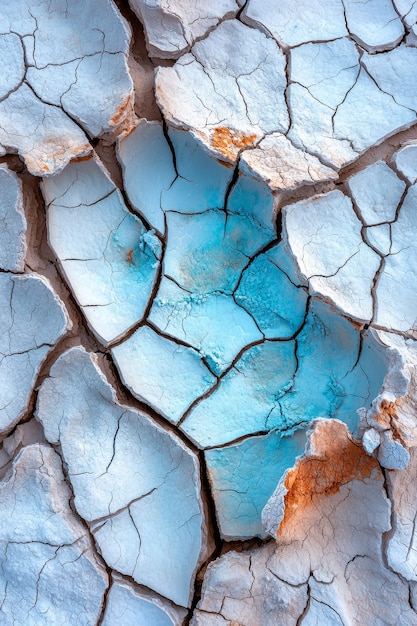 View of nature landscape with dry ground and parched soil