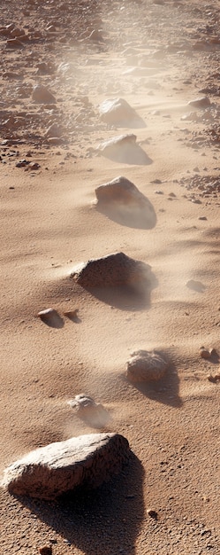 Free Photo view of nature landscape with dry ground and parched soil