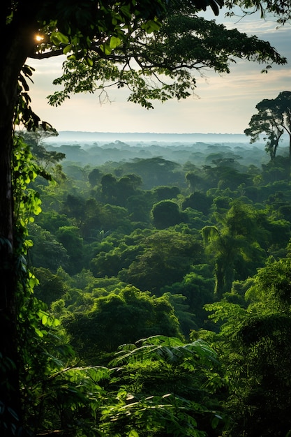 View of nature landscape with forest