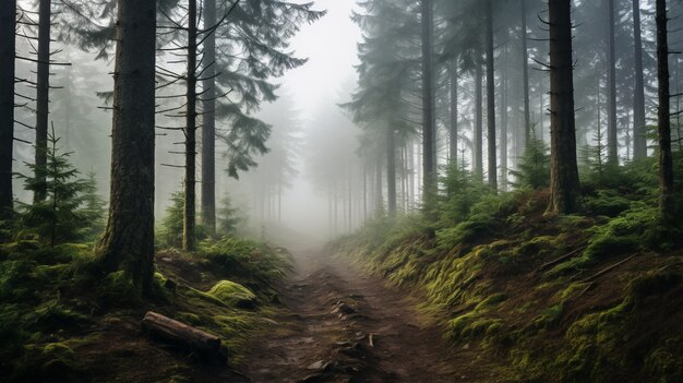 View of nature landscape with forest