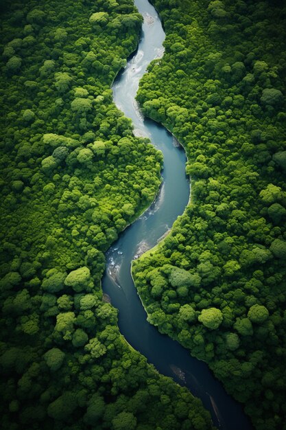 View of nature landscape with river