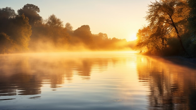 Free photo view of nature landscape with river