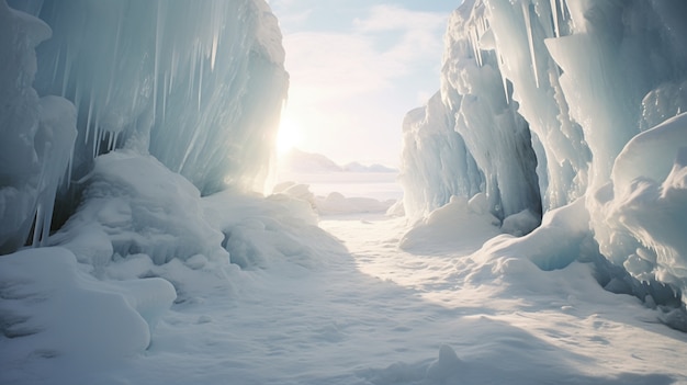 View of nature landscape with snow