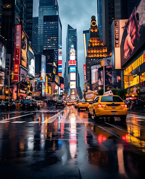 View of new york city at night