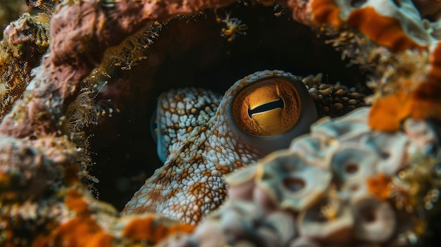 Free Photo view of octopus in its natural underwater habitat