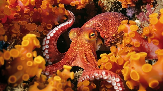 Free Photo view of octopus in its natural underwater habitat