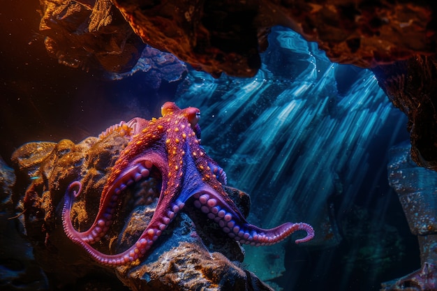 Free Photo view of octopus in its natural underwater habitat