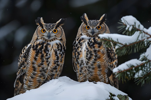 Free Photo view of owl in cold environment with dreamy aesthetic