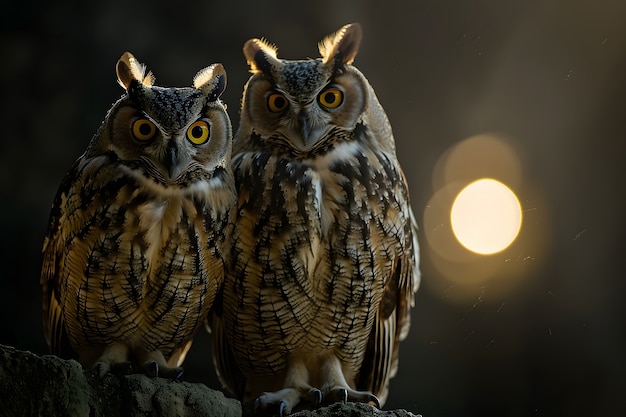 Free photo view of owl in cold environment with dreamy aesthetic