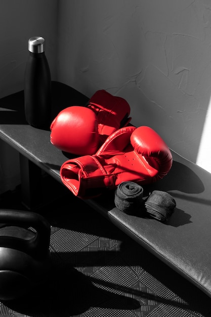 Free Photo view of pair of boxing gloves