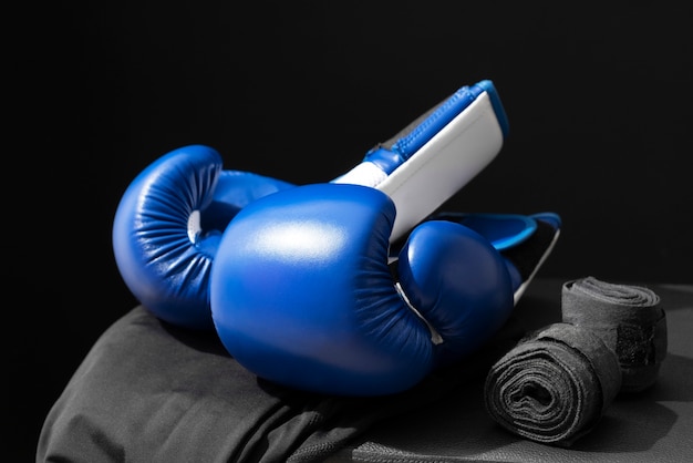 Free photo view of pair of boxing gloves