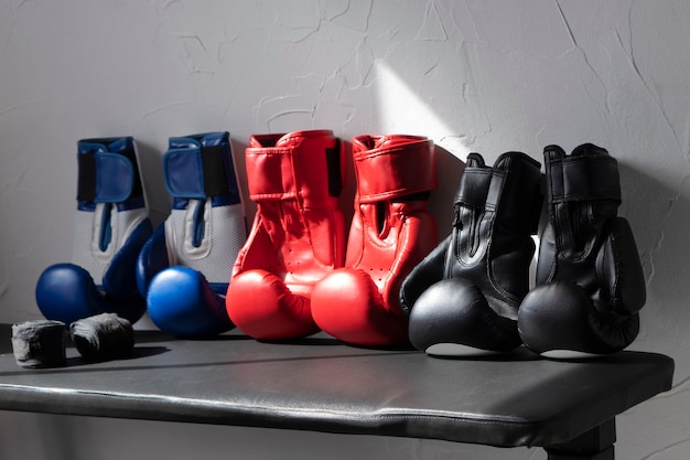 Free Photo view of pair of boxing gloves