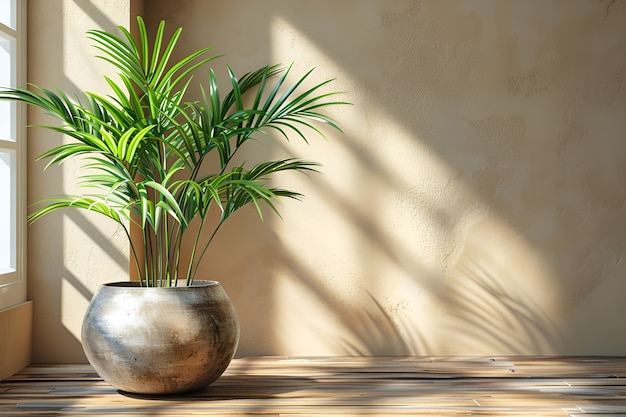 Free photo view of palm tree species with green foliage