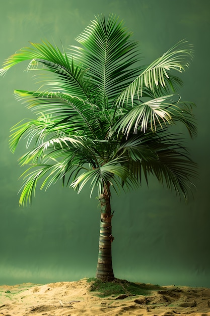 Free Photo view of palm tree species with green foliage