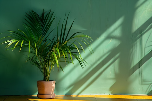 Free Photo view of palm tree species with green foliage