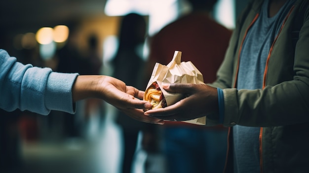 Free photo view of people exchanging goods