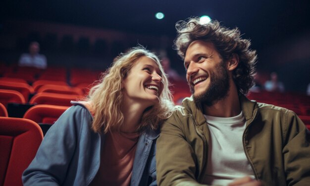 View of people laughing at a stand up comedy show