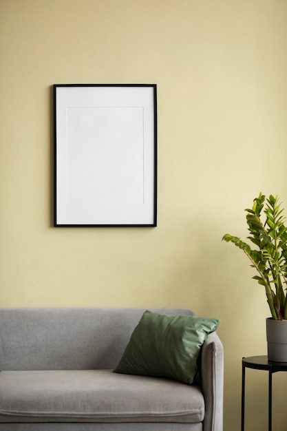 View of photo frame with interior home decor