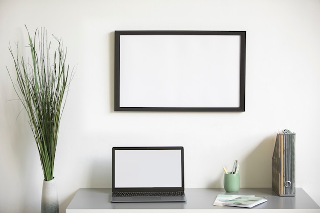 View of photo frame with interior home decor