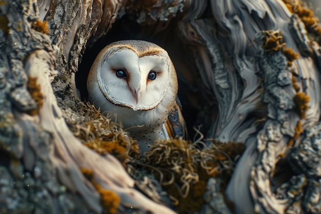 Free Photo view of photorealistic owl with feathers in nature