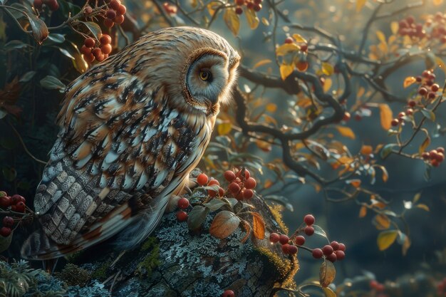 Free photo view of photorealistic owl with feathers in nature