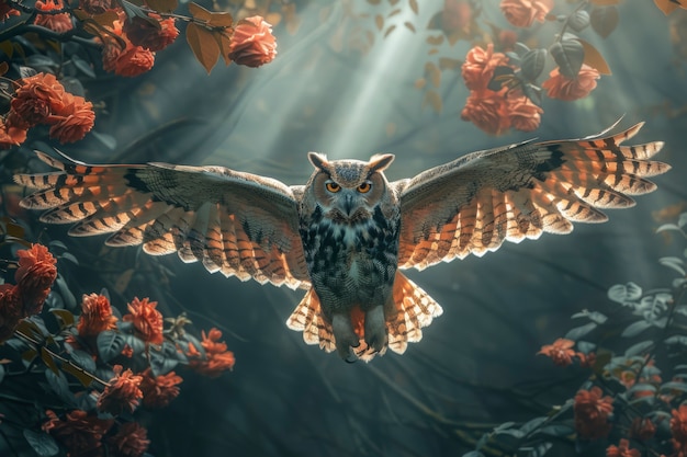 Free Photo view of photorealistic owl with feathers in nature