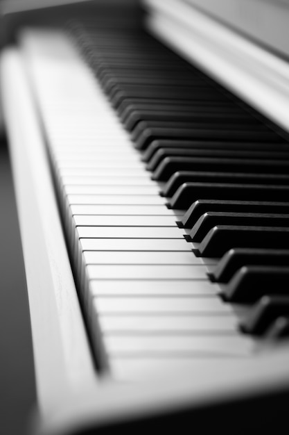 Free photo view of piano in musical instruments store