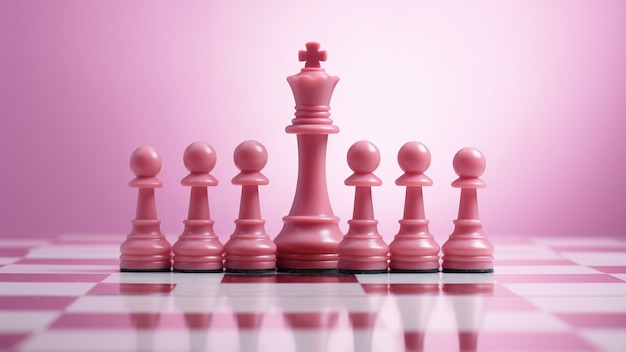 Free Photo view of pink chess pieces