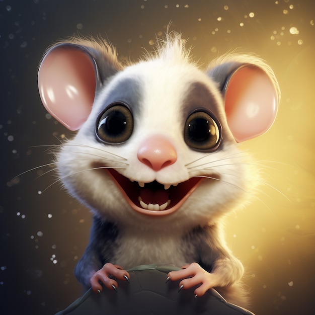 Free Photo view of possum cartoon character