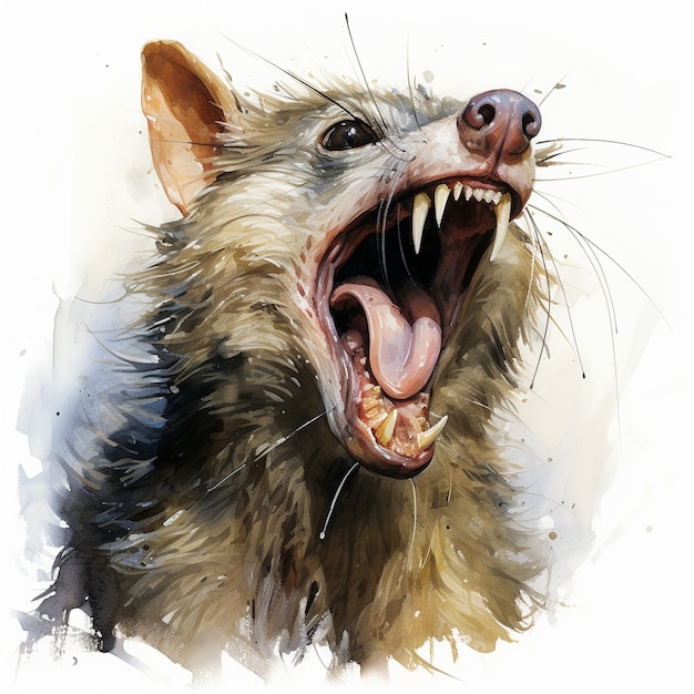 Free Photo view of possum cartoon character