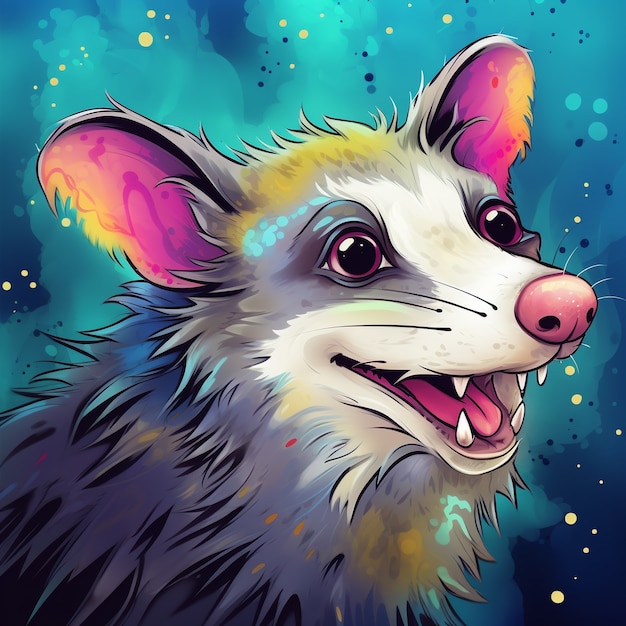 Free Photo view of possum cartoon character