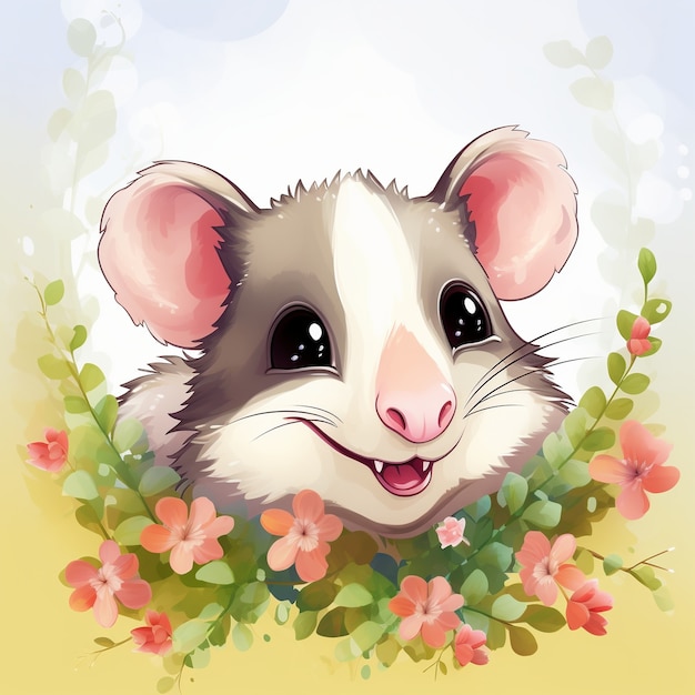 Free Photo view of possum cartoon character