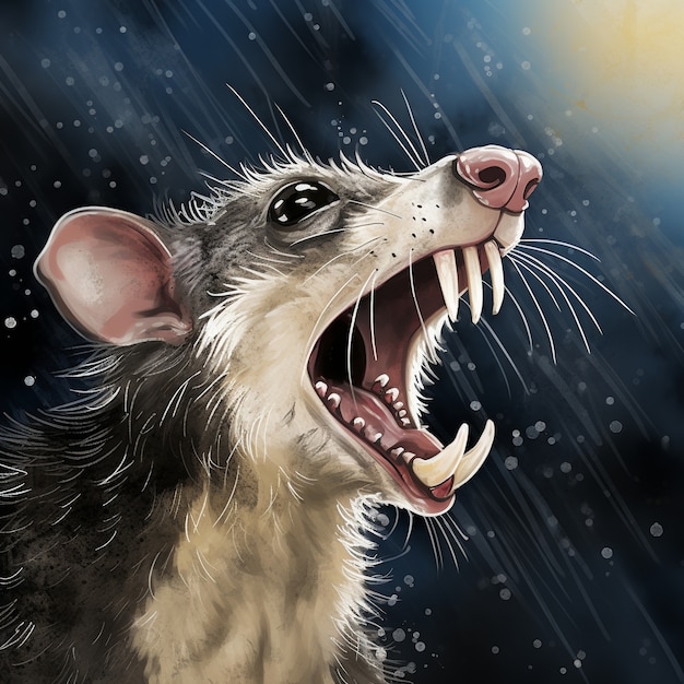 Free photo view of possum cartoon character