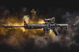 Free photo view of powerful 3d weapon