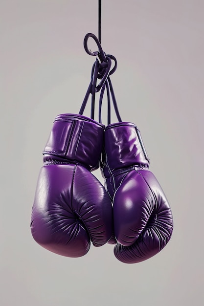 Free Photo view of purple boxing gloves for women's day celebration