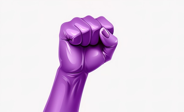 Free Photo view of purple fist up for women's day celebration