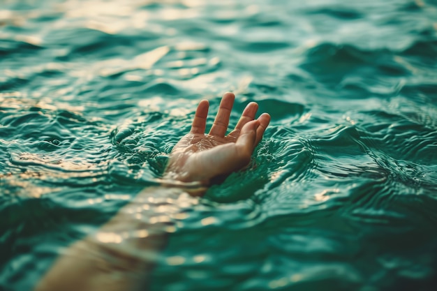 Free Photo view of realistic hand touching clear flowing water