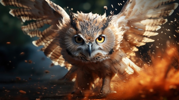 Free photo view of realistic owl during the day