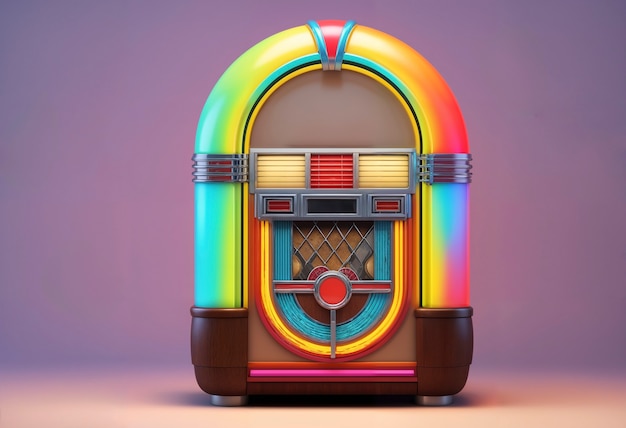 Free Photo view of retro jukebox music machine