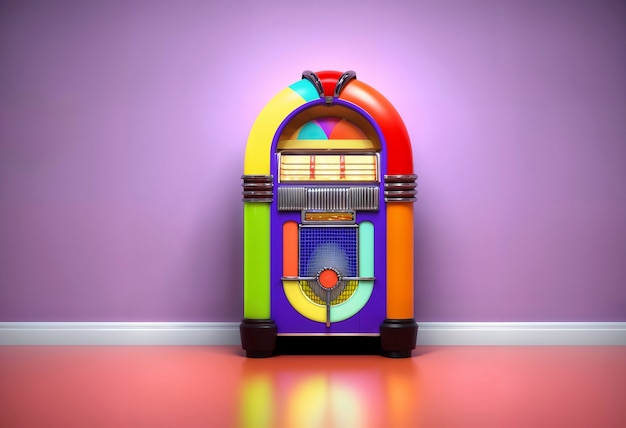 Free photo view of retro jukebox music machine