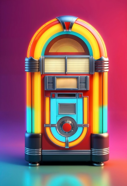 Free Photo view of retro jukebox music machine