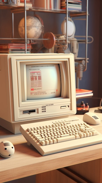 Free Photo view of retro looking computer workstation