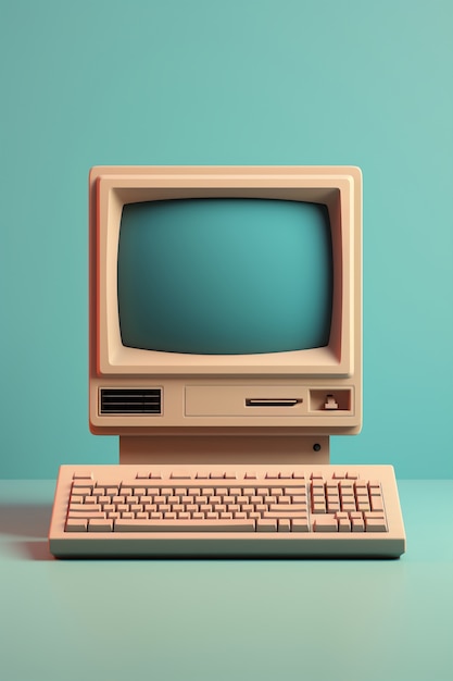 View of retro looking personal computer