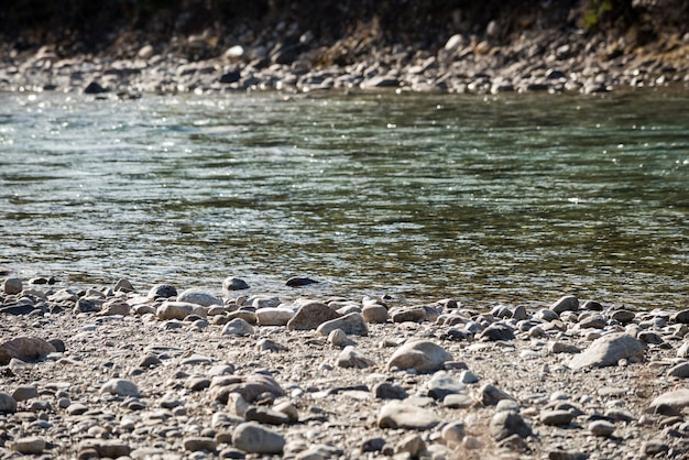 Free Photo view of riverbed rocks