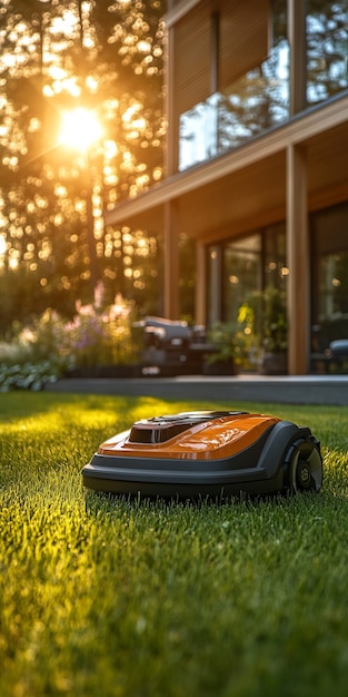 Free Photo view of robot tending and maintaining gardens