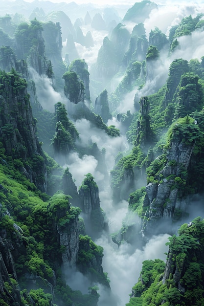 View of rock formations with nature landscape