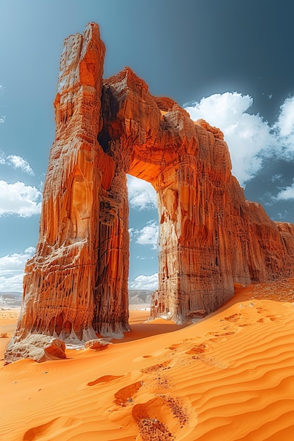 View of rock formations with nature landscape