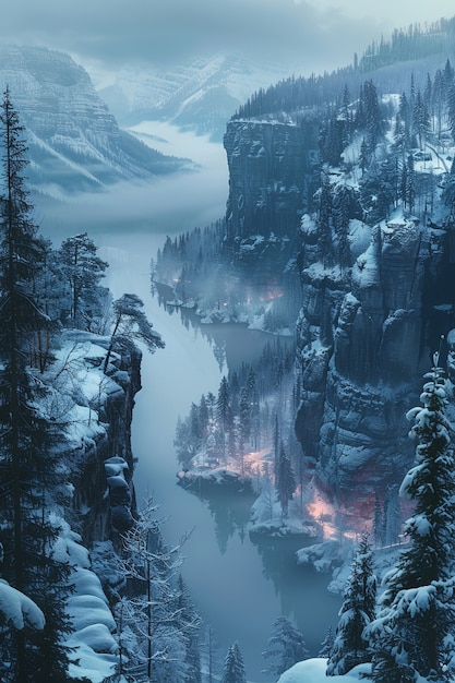 View of rock formations with nature landscape