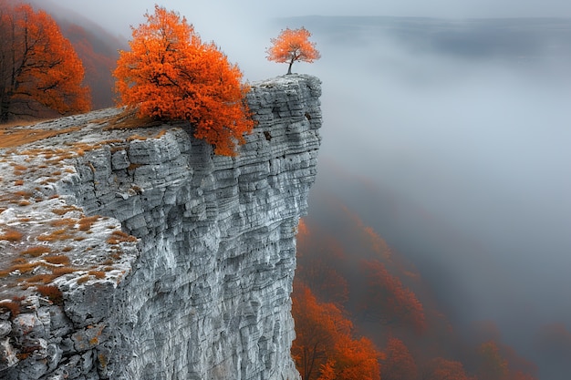 Free photo view of rock formations with nature landscape