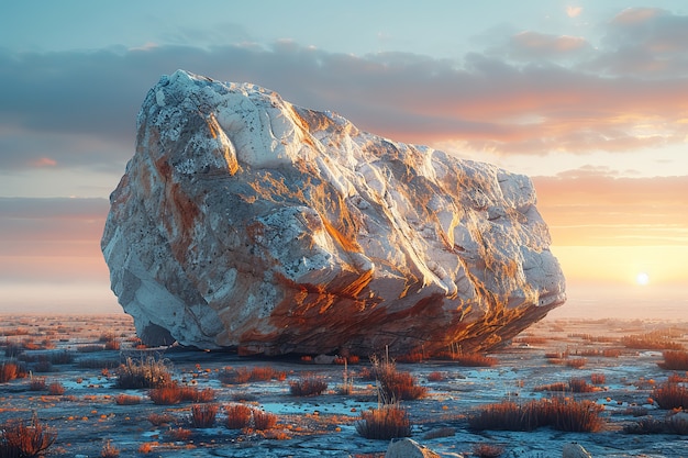 Free photo view of rock formations with nature landscape